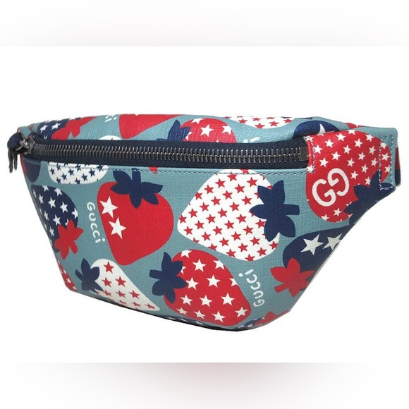 New GUCCI Strawberry Star Print children’s Fanny pack waist Belt Bag - Picture 3 of 11